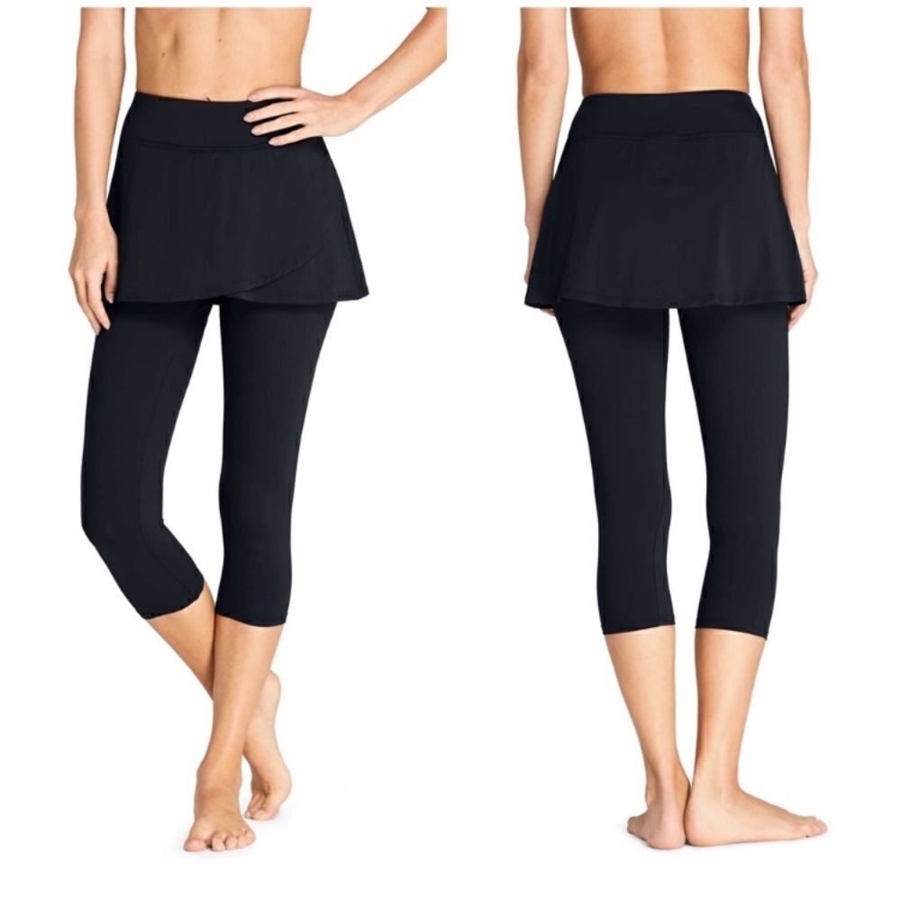 Land’s End coverup swimsuit leggings Plus Sizes Regular Various Sizes Black - Picture 1 of 13